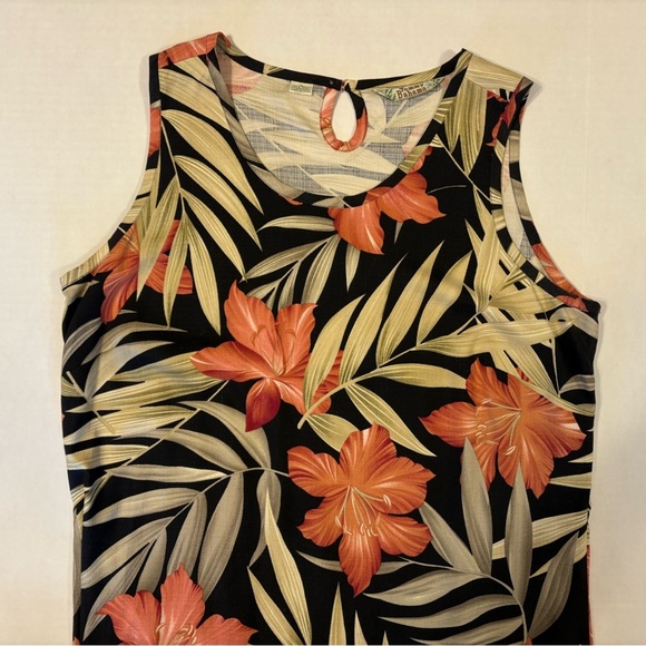 Tommy Bahama silk multicolored floral print full sleeveless dress size medium - Picture 3 of 6